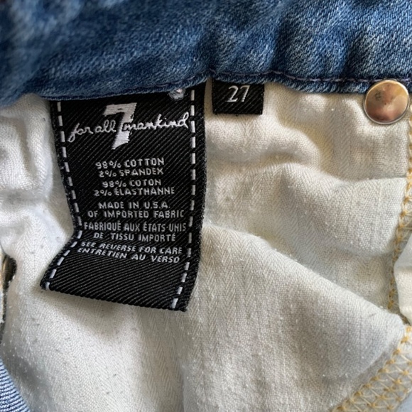 7 For All Mankind The Skinny Distressed Jeans Size 27 - Picture 7 of 10